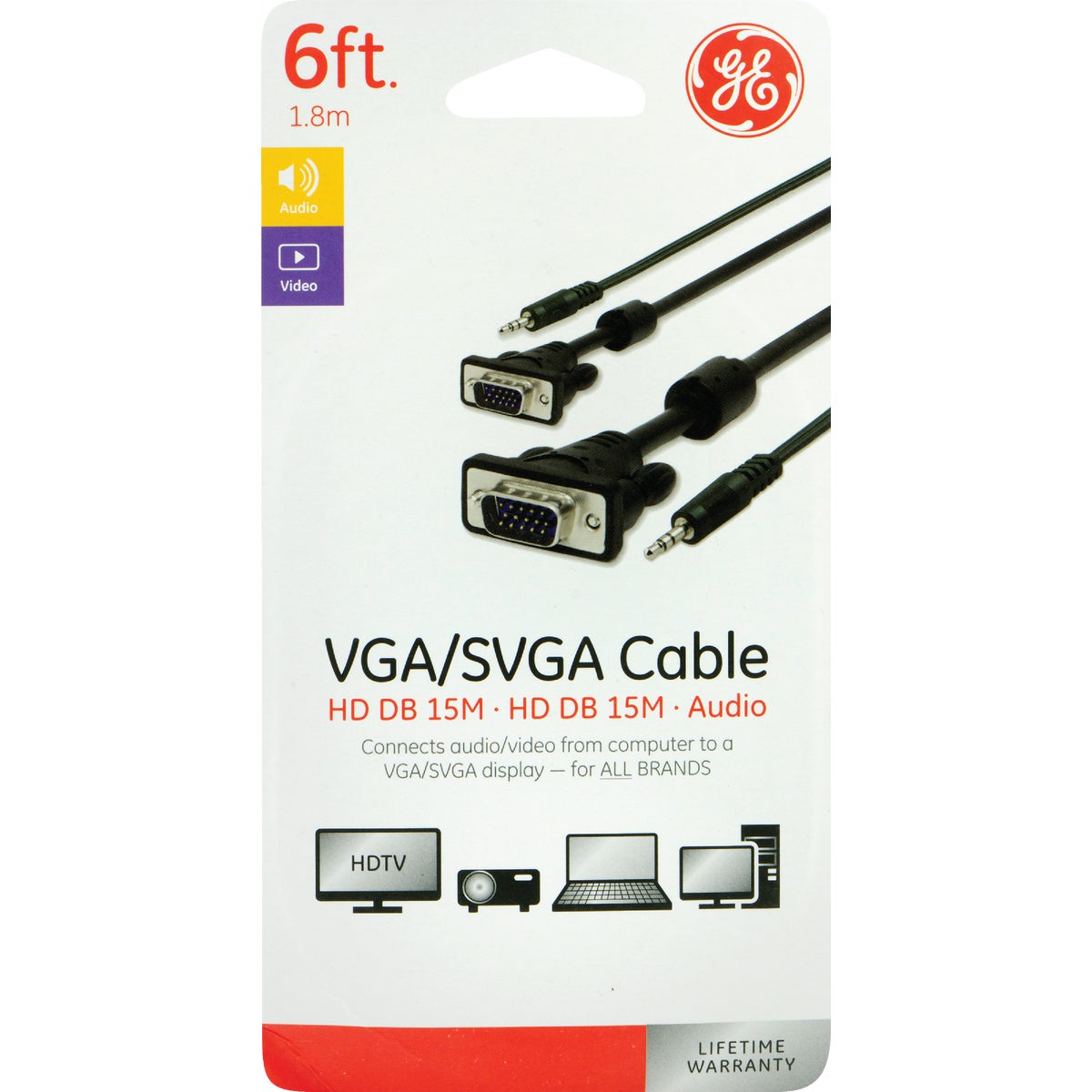 GE 6 Ft. Audio & Video Cable