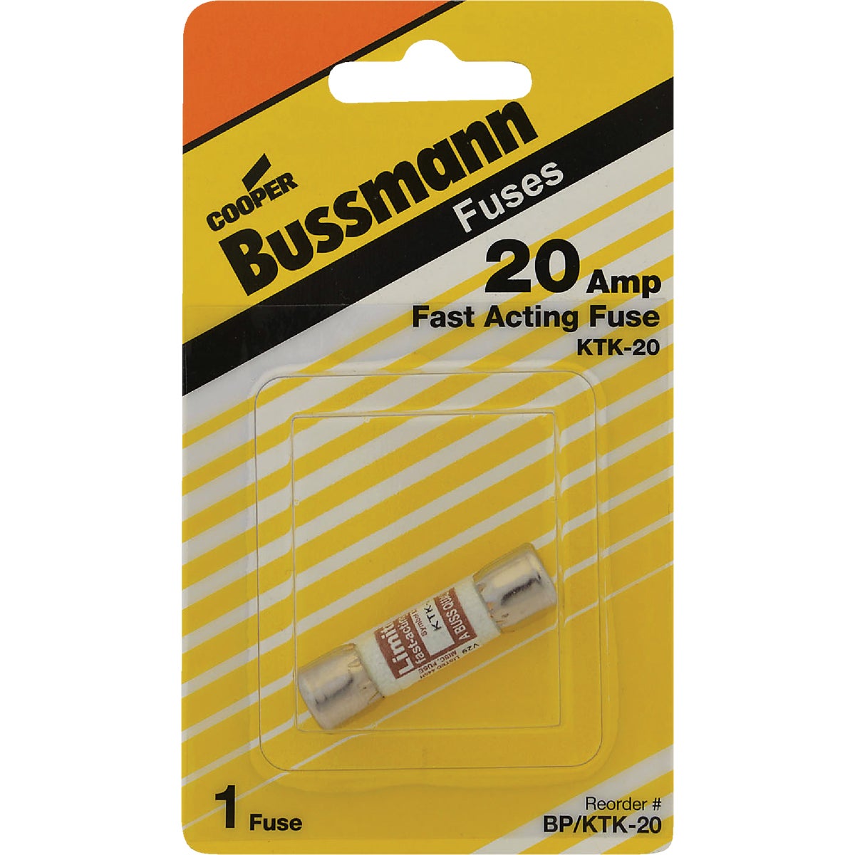 Bussmann 20A Limitron KTK Cartridge Heavy-Duty Cartridge Fuse