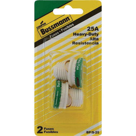 Bussmann 25A S Time-Delay Plug Fuse (2-Pack)