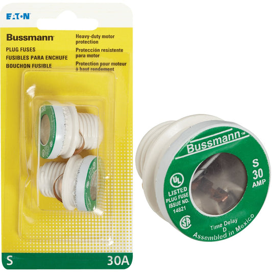 Bussmann 30A S Time-Delay Plug Fuse (2-Pack)