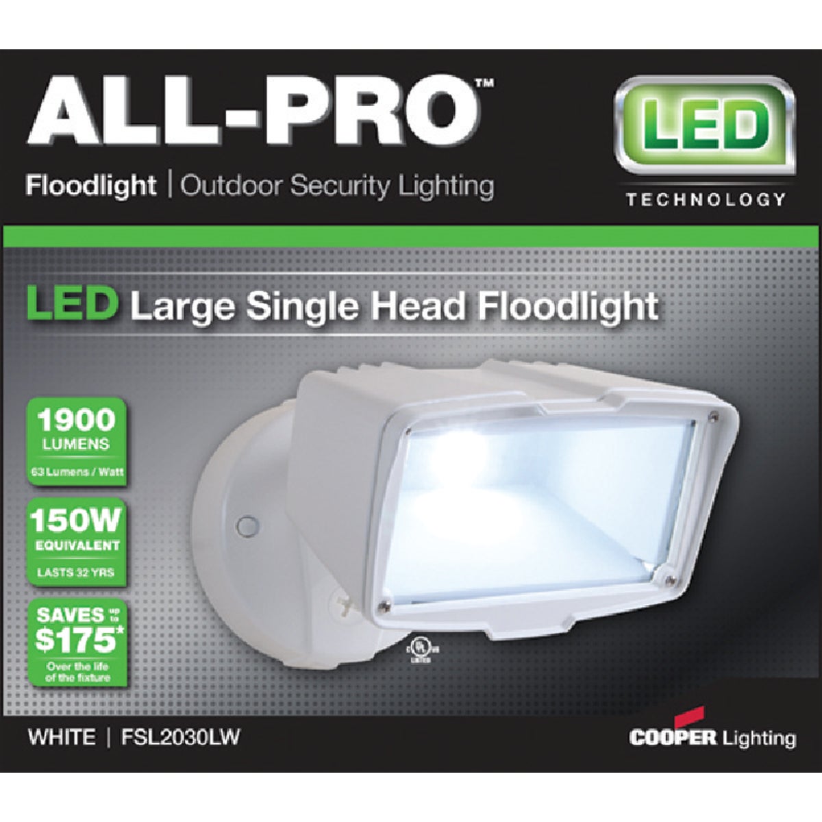 All-Pro White LED Floodlight Fixture