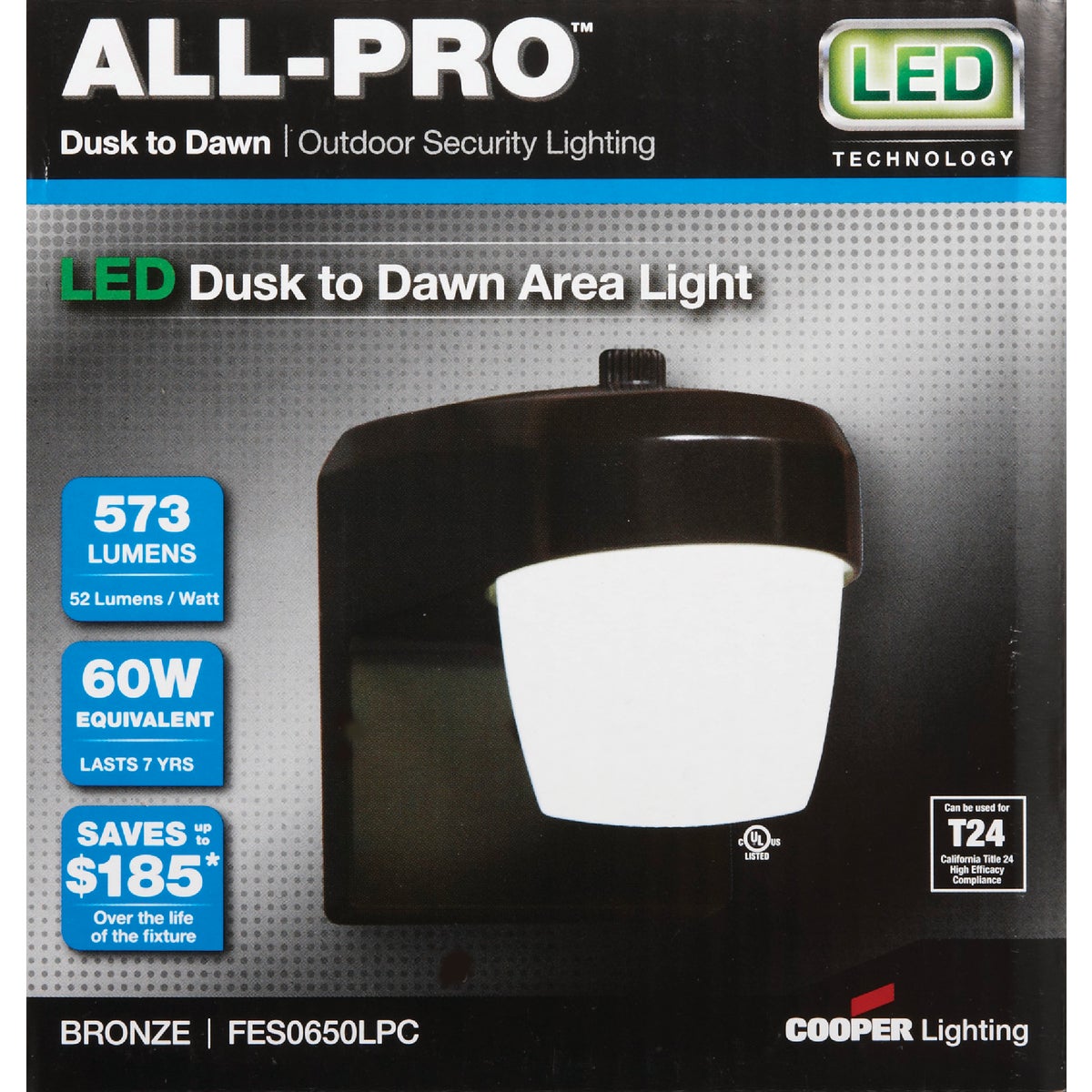 All-Pro Bronze Dusk To Dawn LED Outdoor Area Light Fixture