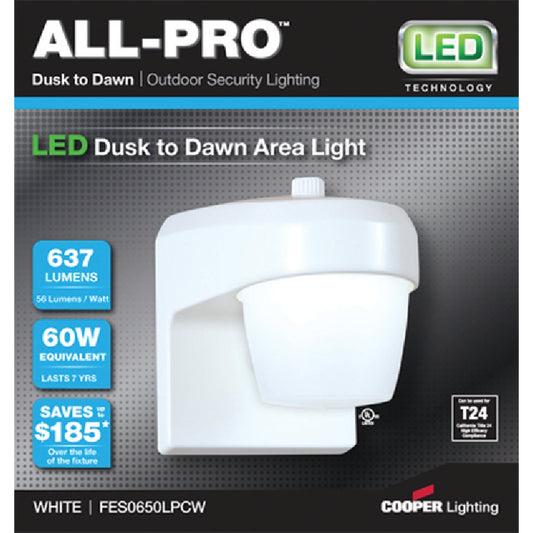 All-Pro White Dusk To Dawn LED Outdoor Area Light Fixture