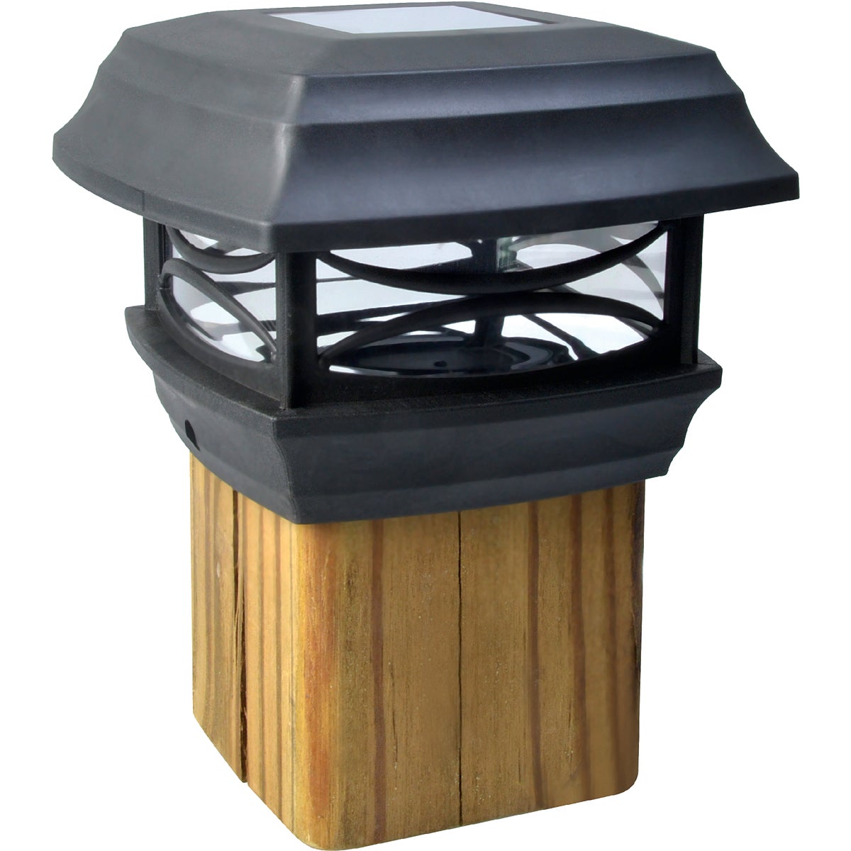 Moonrays 4 In. x 4 In. Black LED Solar Post Cap