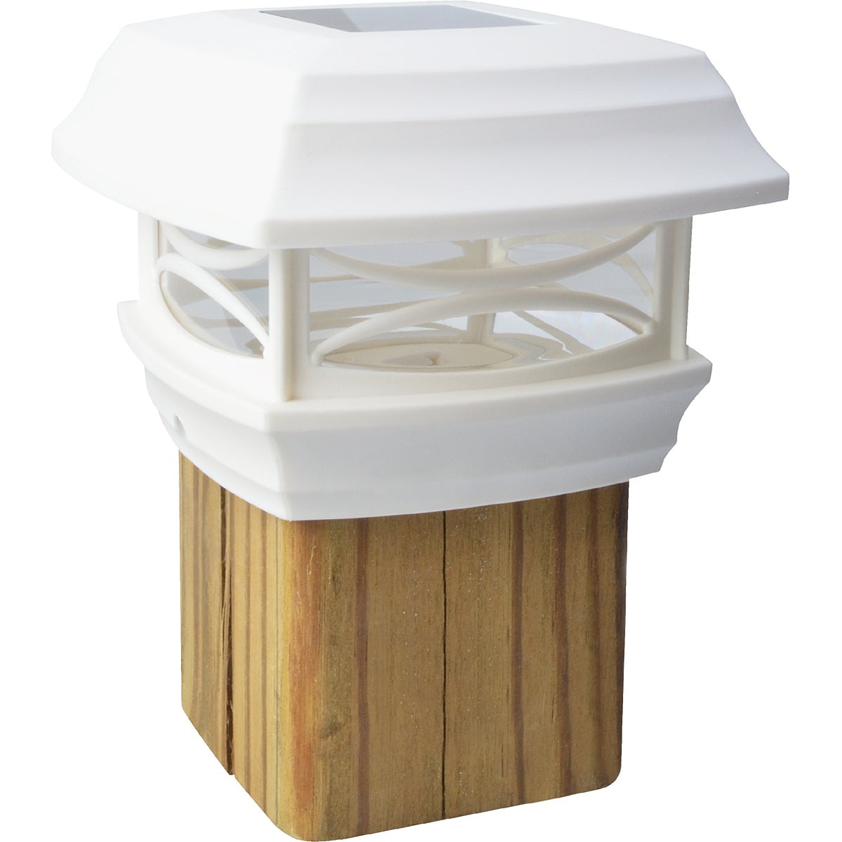 Moonrays 4 In. x 4 In. White LED Solar Post Cap