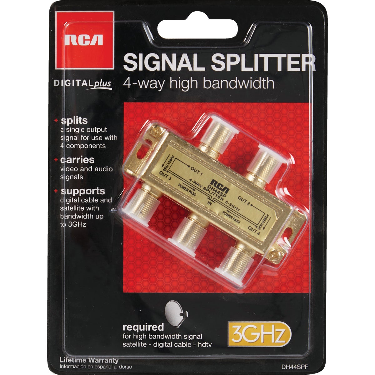 RCA Digital Plus 4-Way Coaxial Splitter