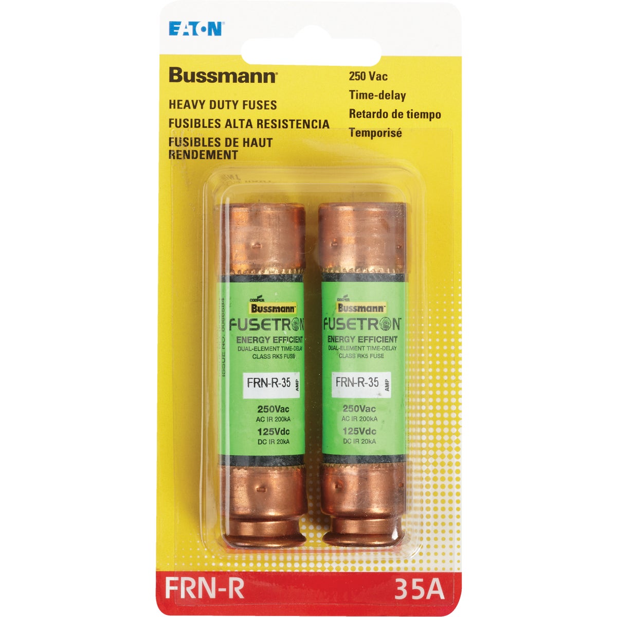 Bussmann 35A FRN-R Cartridge Heavy-Duty Time Delay Cartridge Fuse (2-Pack)