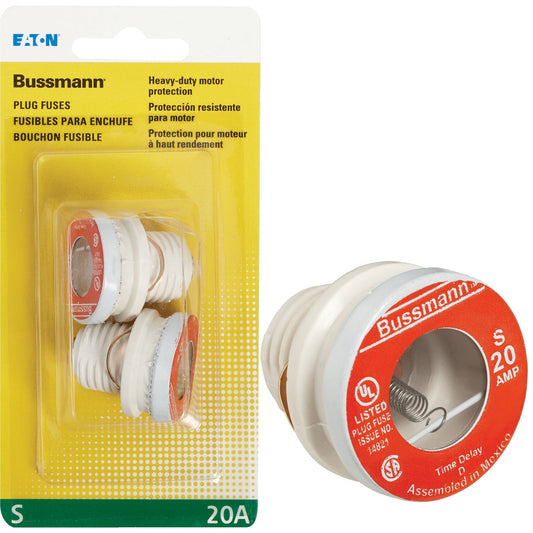 Bussmann 20A S Time-Delay Plug Fuse (2-Pack)