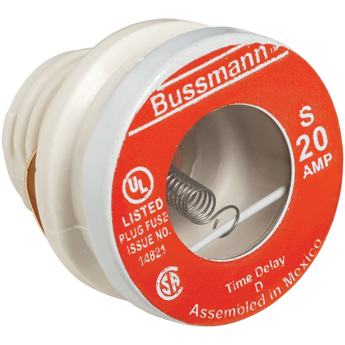 Bussmann 20A S Time-Delay Plug Fuse (2-Pack)