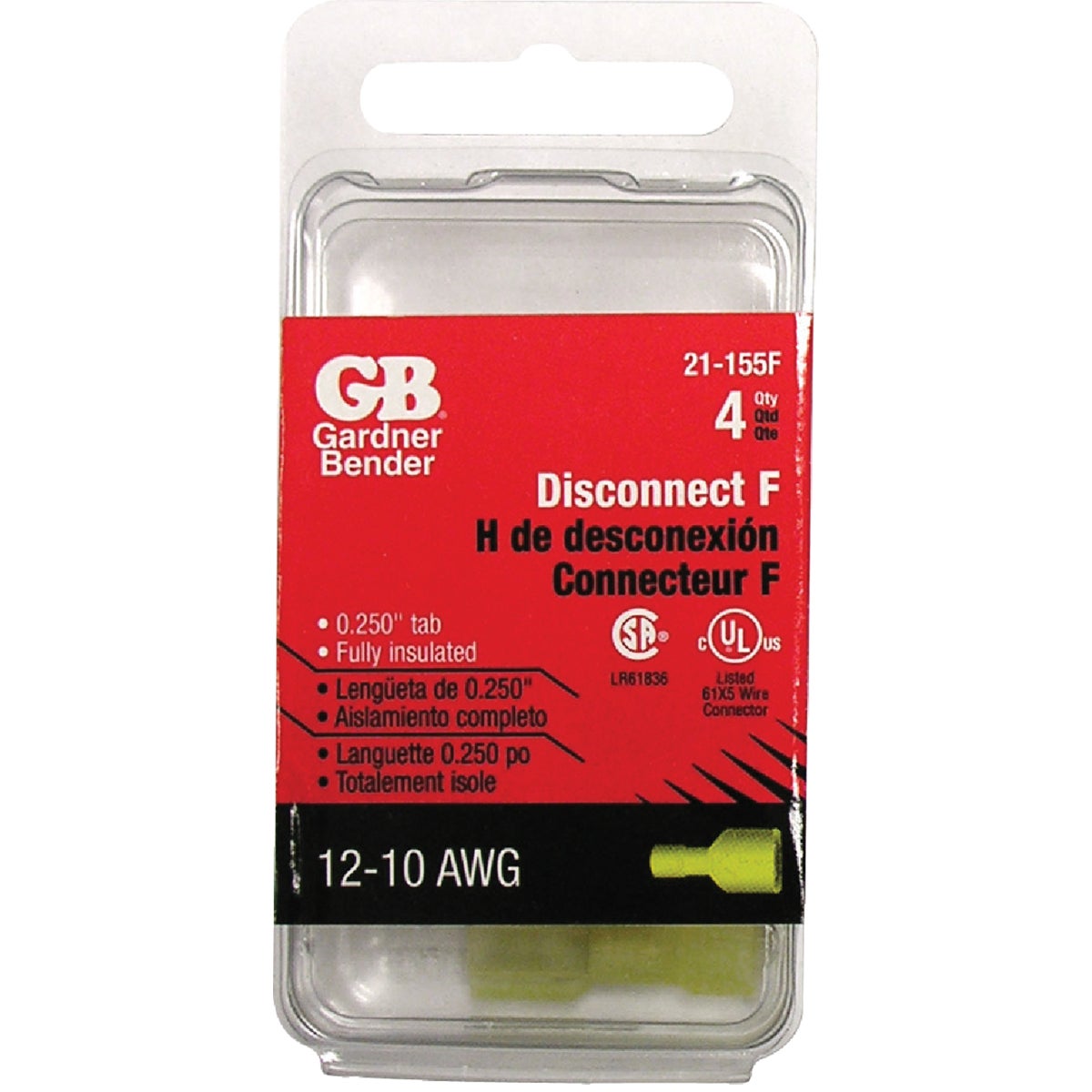 Gardner Bender 12 to 10 AWG Female Yellow Fully-Insulated Disconnect (4-Pack)