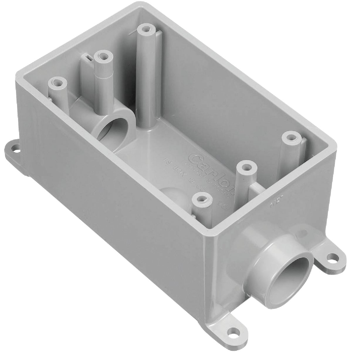 Carlon 1-Gang PVC Molded Rigid Non-Metallic Dead-End Termination Wall Box, 1/2 In. Outlet