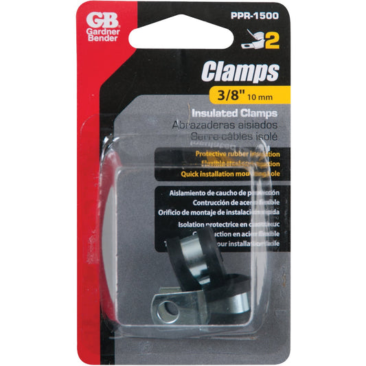 Gardner Bender 3/8 In. Steel w/Rubber Insert Black Cable Clamp (2-Pack)