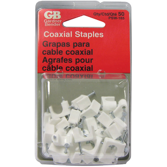 Gardner Bender 1/4 In. Plastic White Coaxial Staple (50-Count)