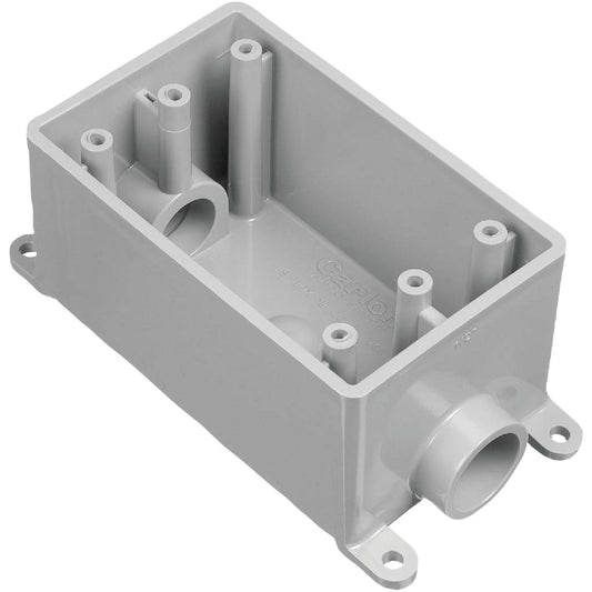 Carlon 1-Gang PVC Molded Rigid Non-Metallic Dead-End Termination Wall Box, 1 In. Outlet