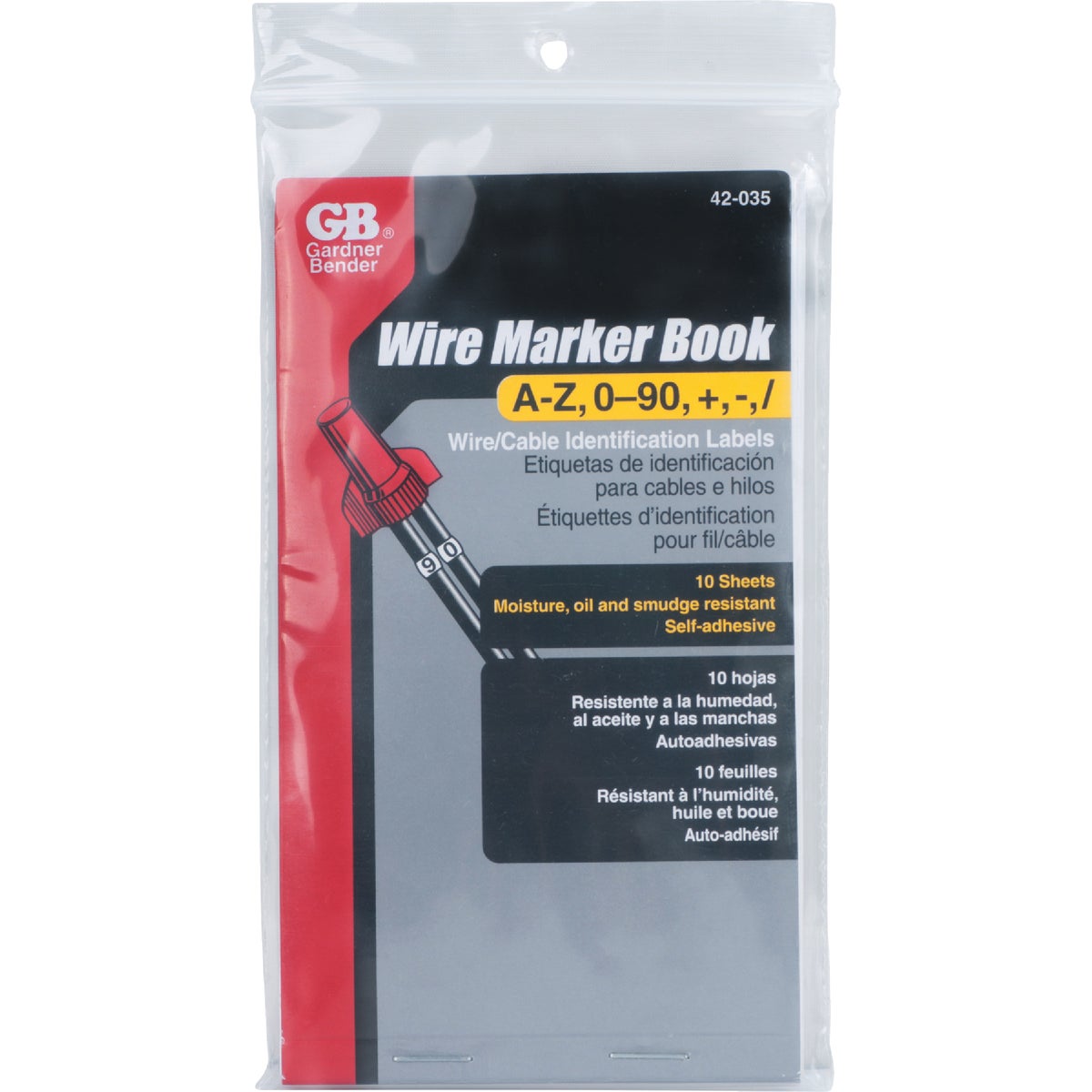 Gardner Bender Nylon-Impregnated Cloth Self-Adhesive Wire Label Book