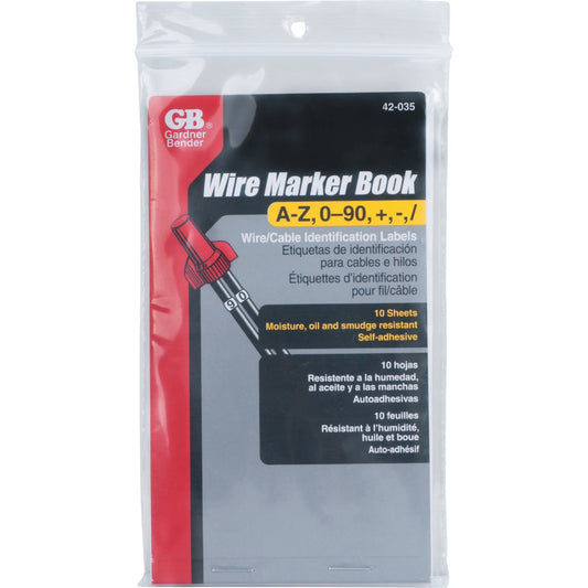 Gardner Bender Nylon-Impregnated Cloth Self-Adhesive Wire Label Book