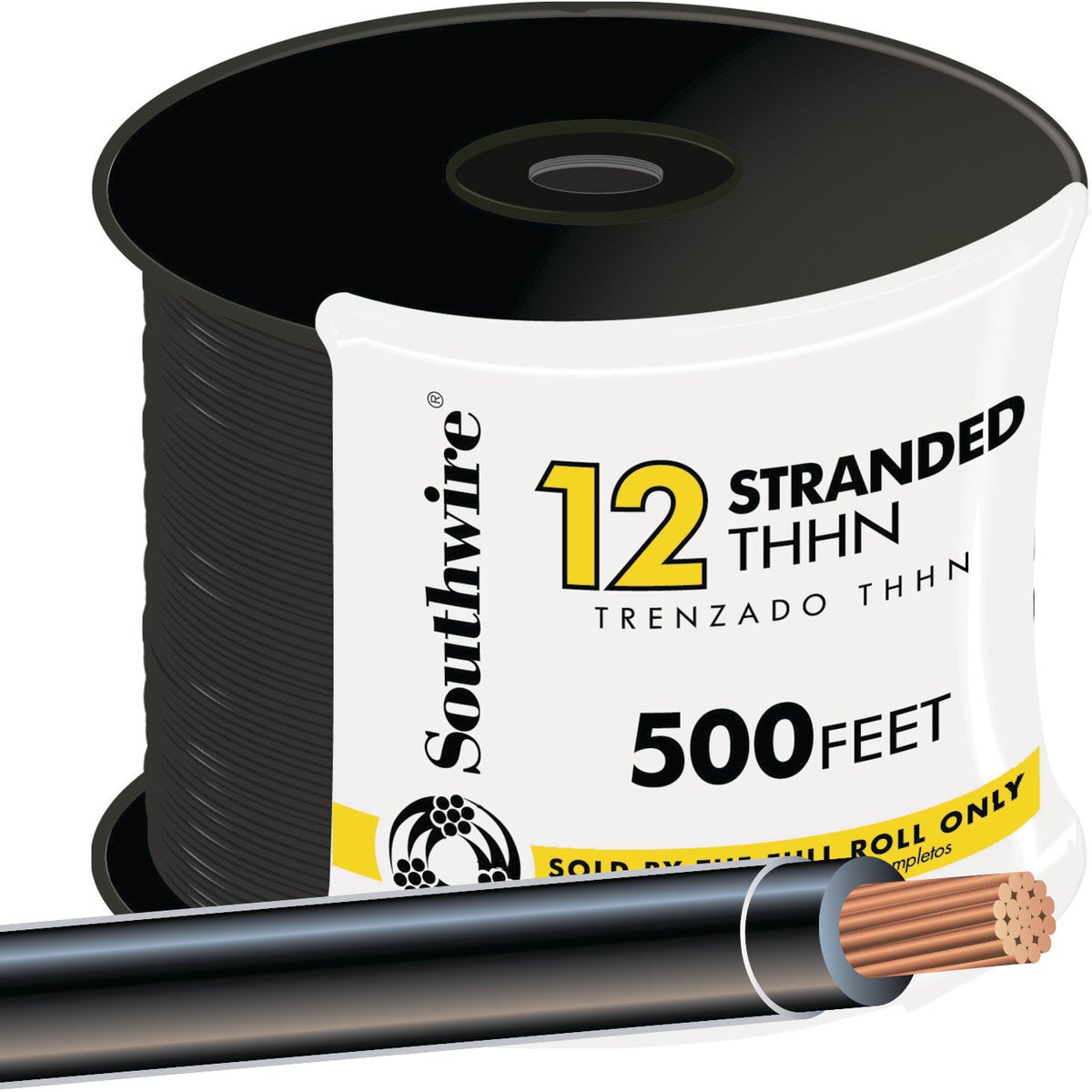 Southwire 500 Ft. 12 AWG Stranded Black THHN Electrical Wire