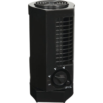 Best Comfort 12 In. 2-Speed Black Mini Tower Table Fan