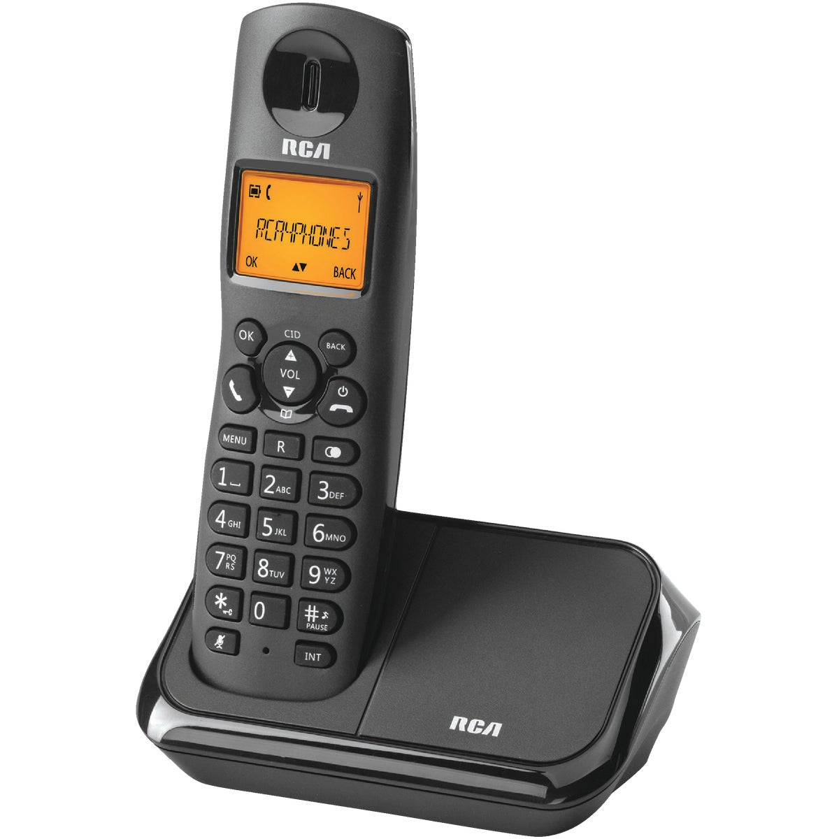 RCA DECT 6.0 1-Line 1 Handset Black Cordless Phone