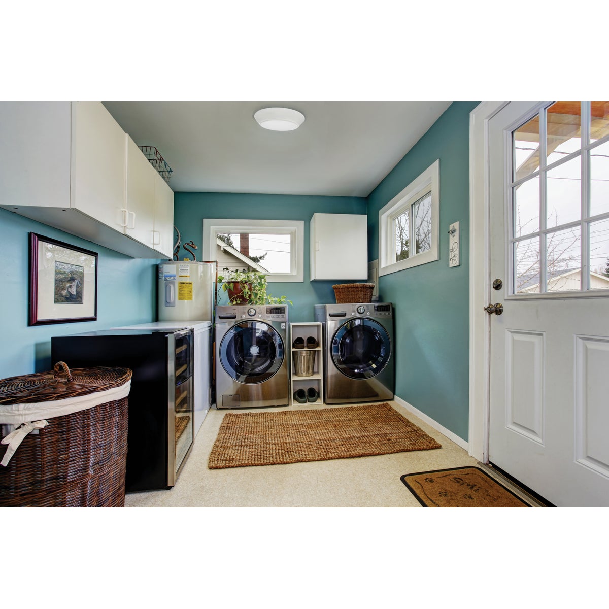 Lithonia Versi Lite 7 In. White 4000K LED Flush Mount Light Fixture