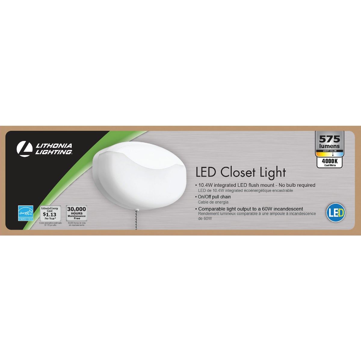 Lithonia 10.4W White LED Closet Light Fixture