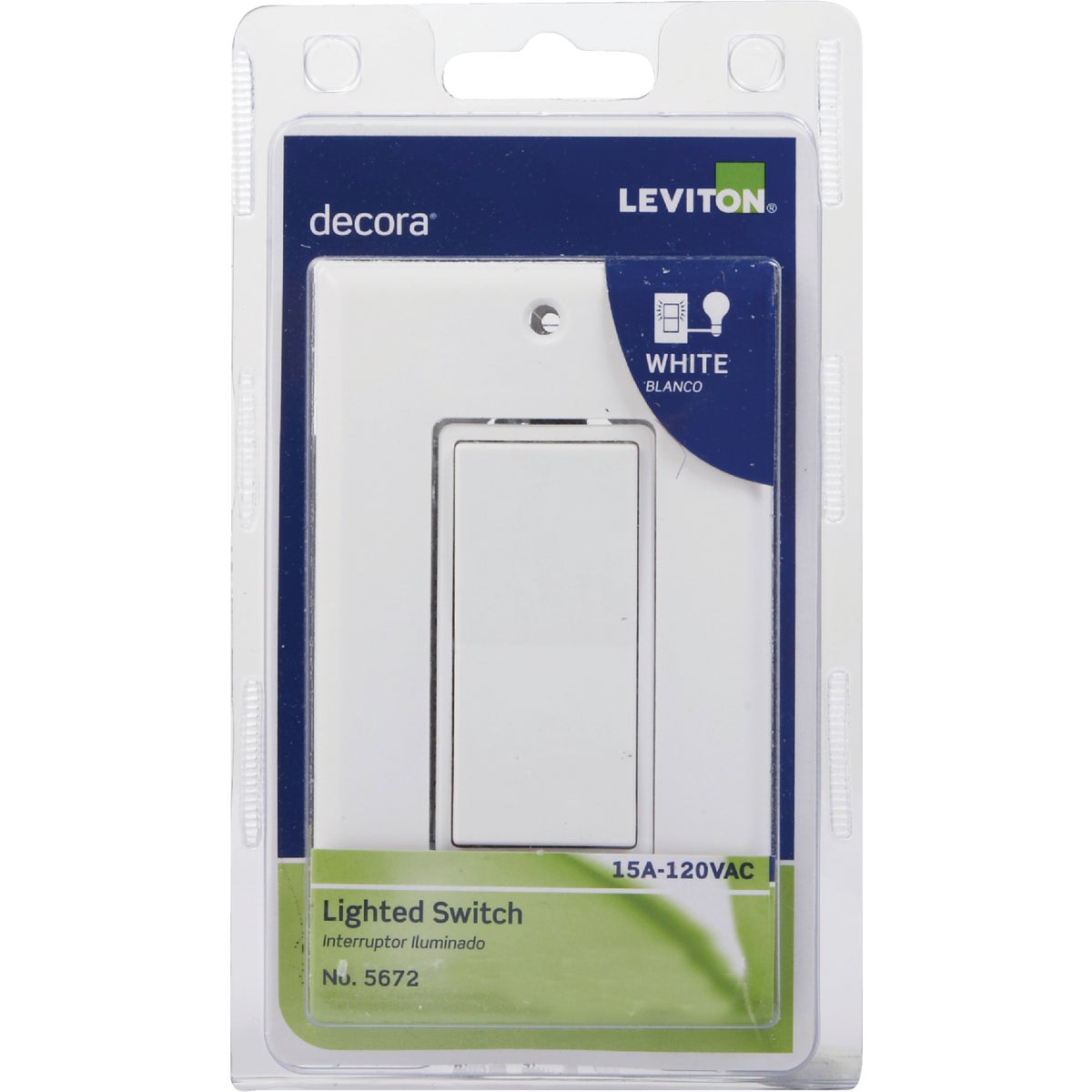 Leviton Decora Residential Grade 15 Amp Rocker Single Pole Switch, White