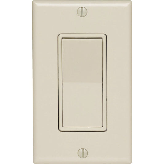 Leviton Decora Residential Grade 15 Amp Rocker Single Pole Switch, Light Almond