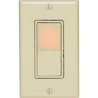 Leviton Decora Illuminated Rocker Ivory 15A 3-Way Switch