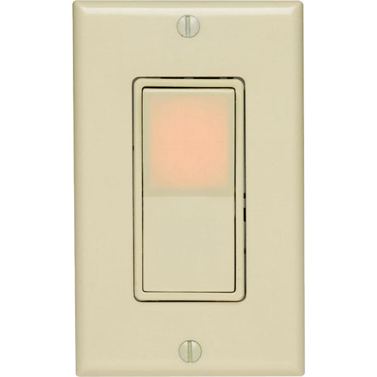 Leviton Decora Illuminated Rocker Ivory 15A 3-Way Switch