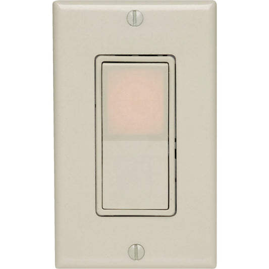 Leviton Decora Illuminated Rocker Light Almond 15A 3-Way Switch