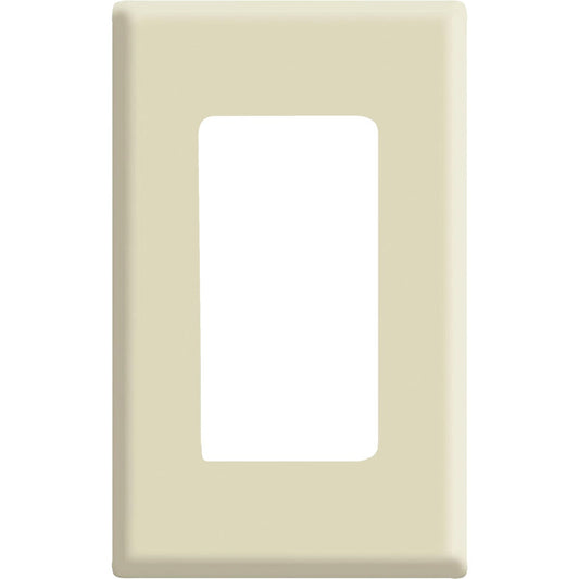 Leviton Decora Plus 1-Gang Poly Carbonate Screwless Decorator Wall Plate, Ivory