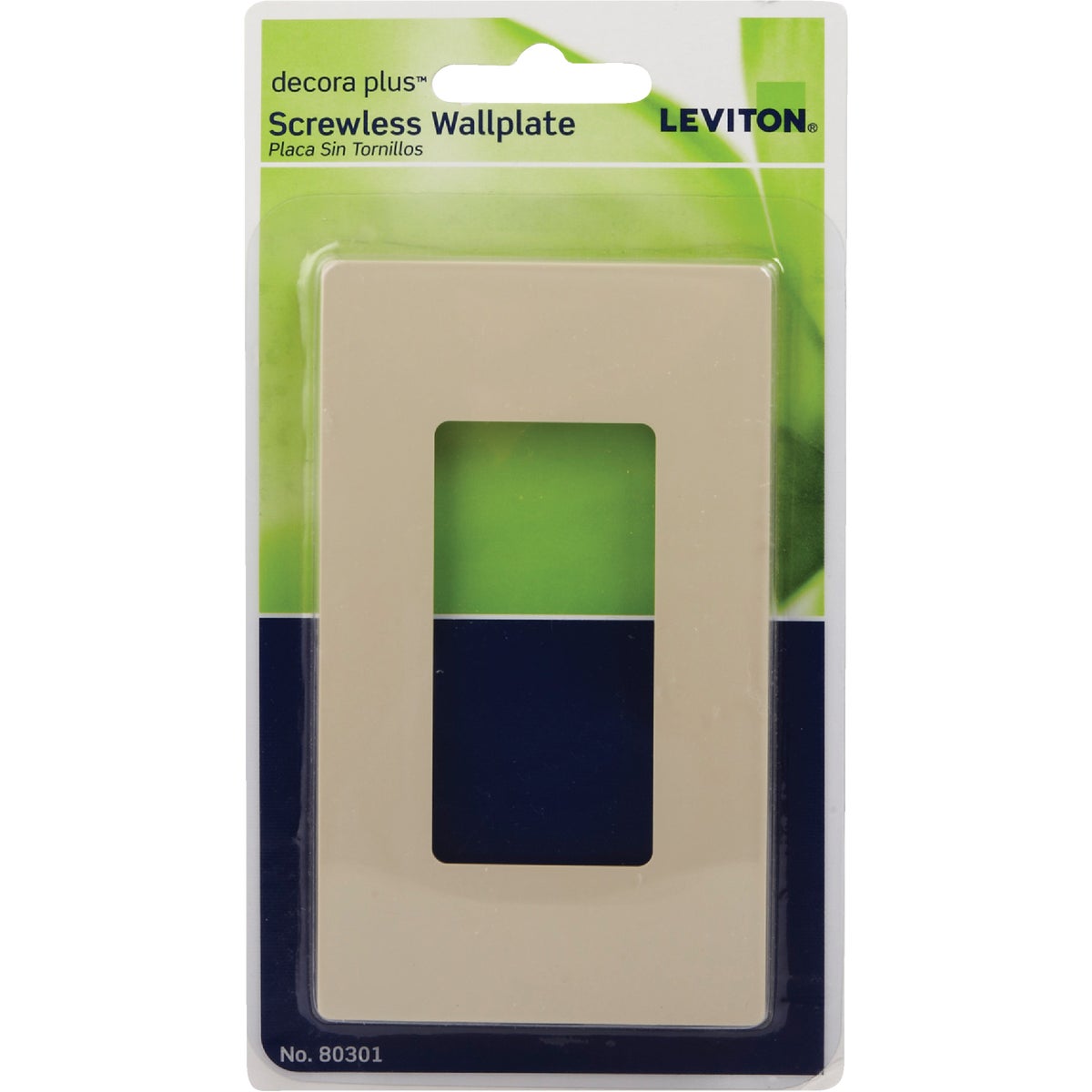 Leviton Decora Plus 1-Gang Poly Carbonate Screwless Decorator Wall Plate, Ivory