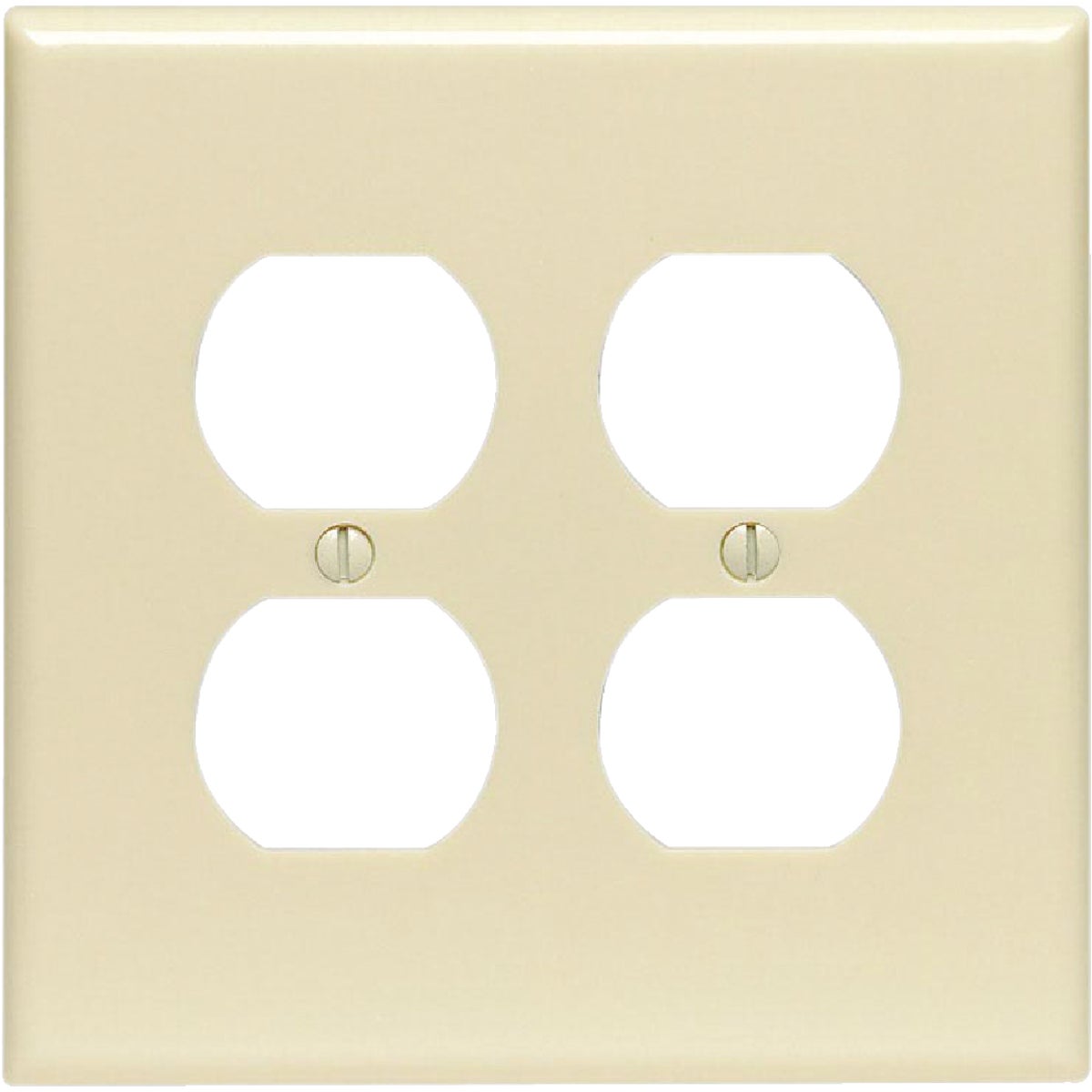 Leviton Mid-Way 2-Gang Smooth Plastic Outlet Wall Plate, Ivory