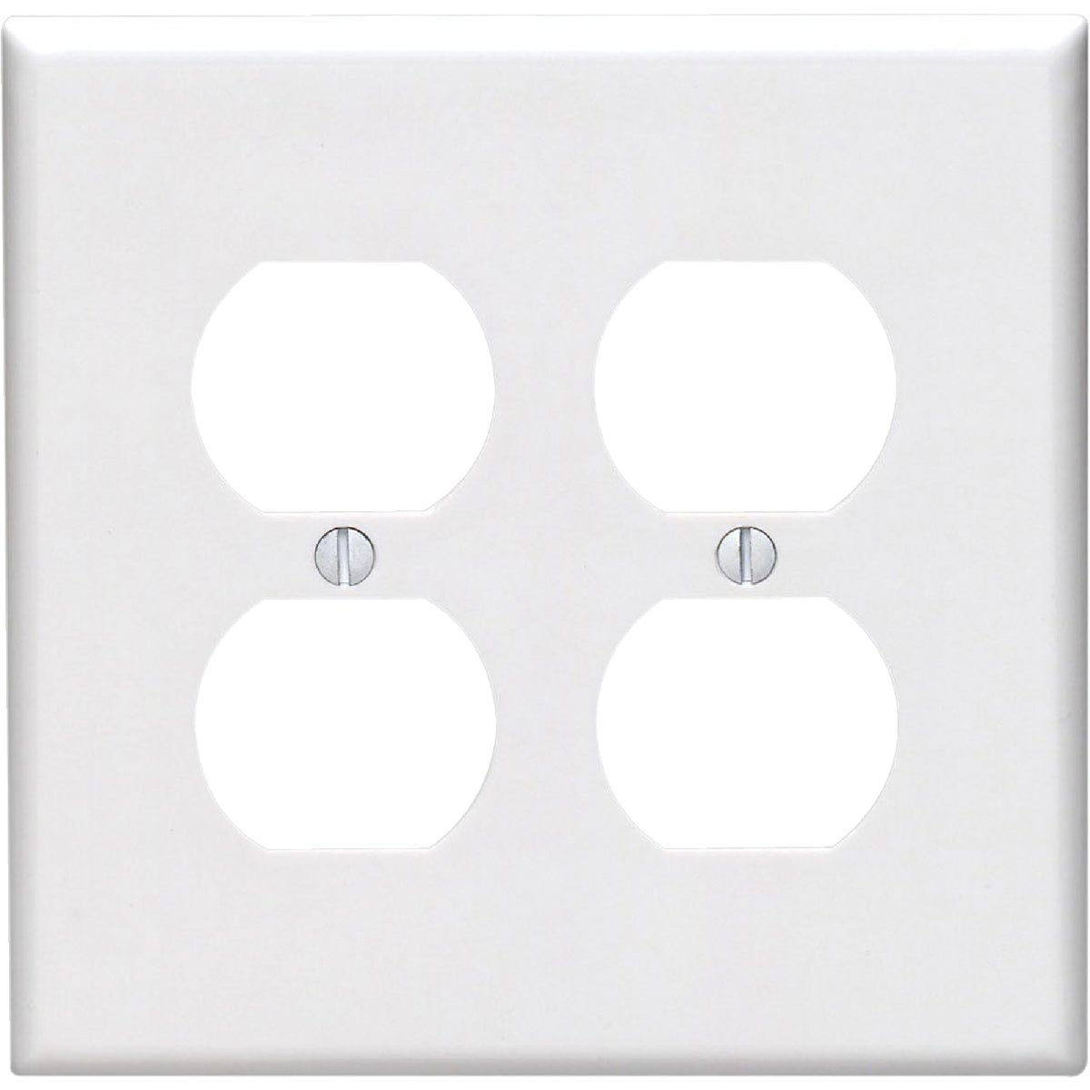 Leviton Mid-Way 2-Gang Smooth Plastic Outlet Wall Plate, White