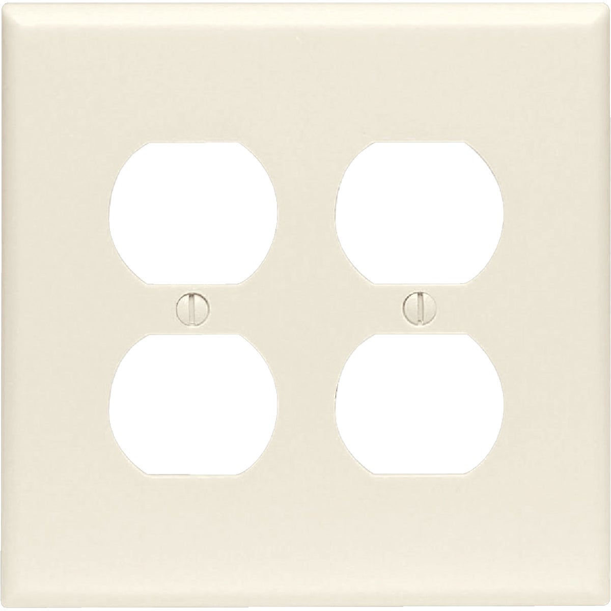 Leviton Mid-Way 2-Gang Smooth Plastic Outlet Wall Plate, Light Almond