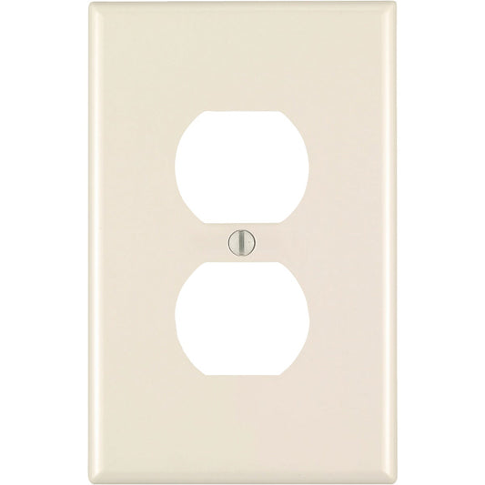 Leviton 1-Gang Smooth Plastic Oversized Outlet Wall Plate, Light Almond