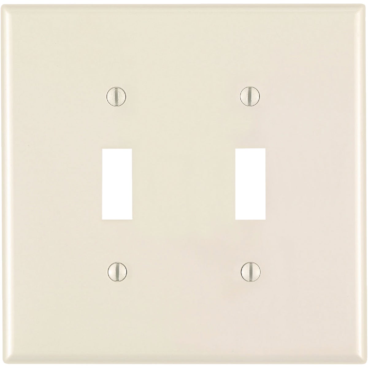 Leviton 2-Gang Plastic Oversized Toggle Switch Wall Plate, Light Almond