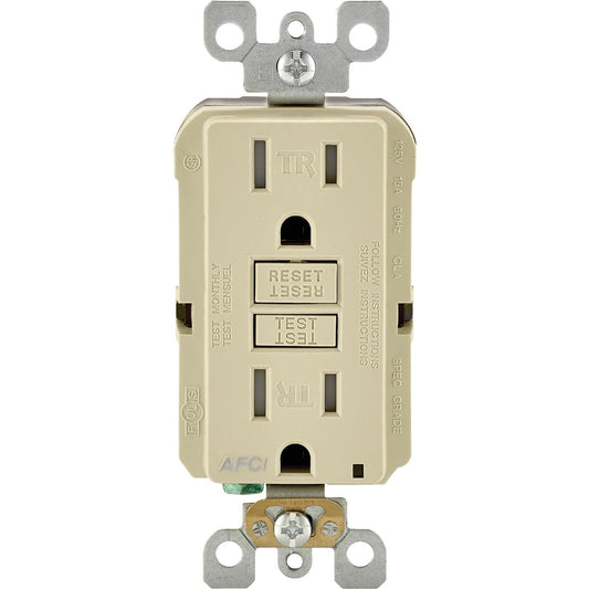 Leviton SmartLockPro 15A Ivory Arc Fault 5-15R Duplex Outlet