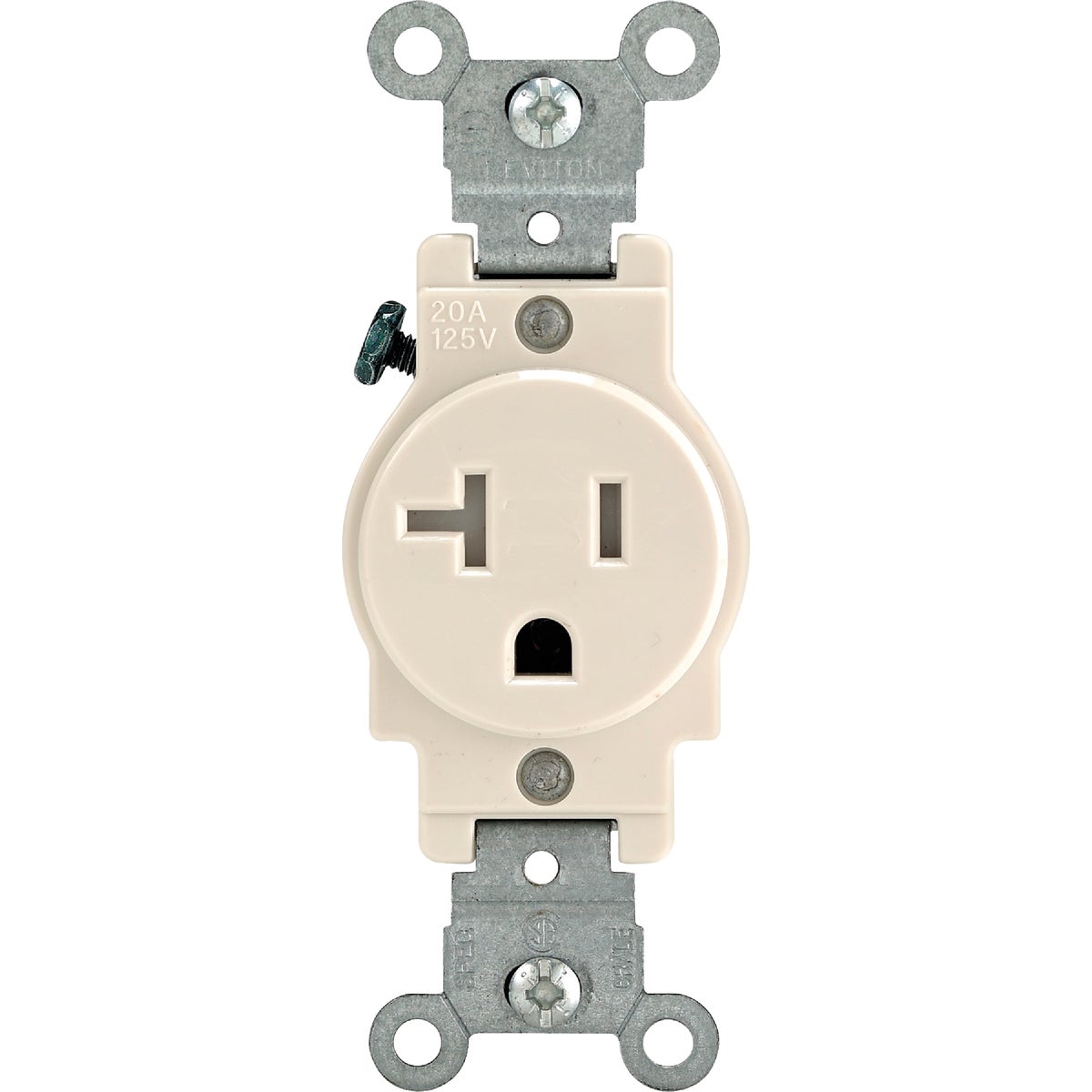 Leviton 20A Light Almond Commercial Grade 5-20R Tamper Resistant Single Outlet