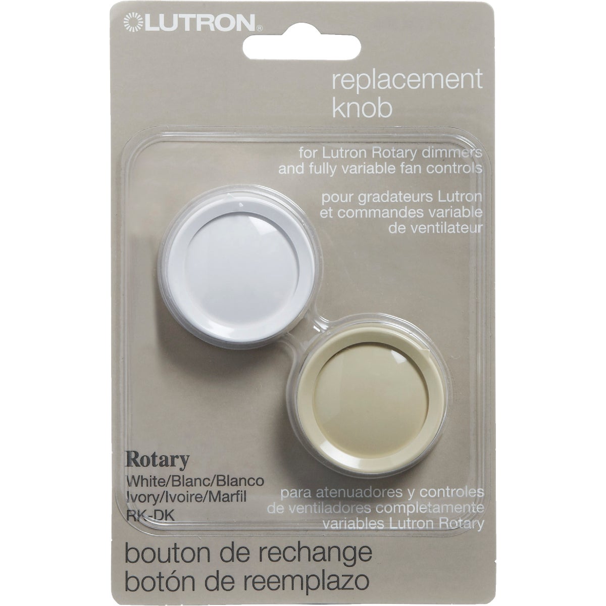 Lutron 1 Ivory, 1 White Round Rotary Dimmer Knob