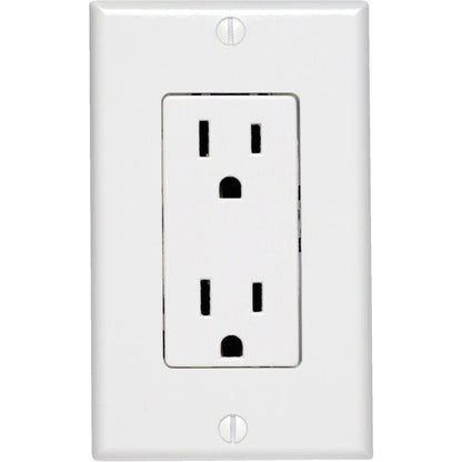 Leviton Decora 15A White Residential Grade 5-15R Duplex Outlet with Wall Plate