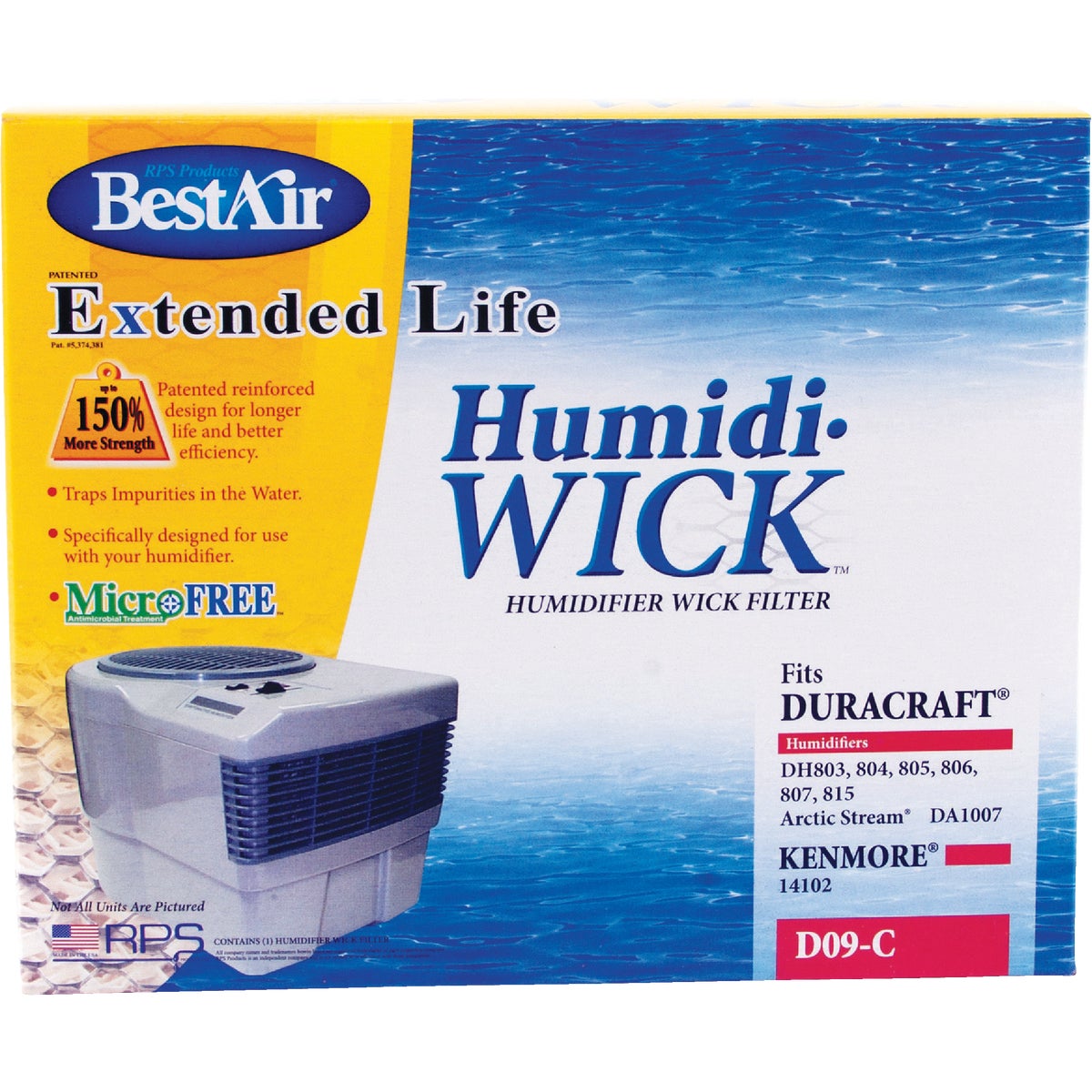 BestAir Extended Life Humidi-Wick D09 Humidifier Wick Filter