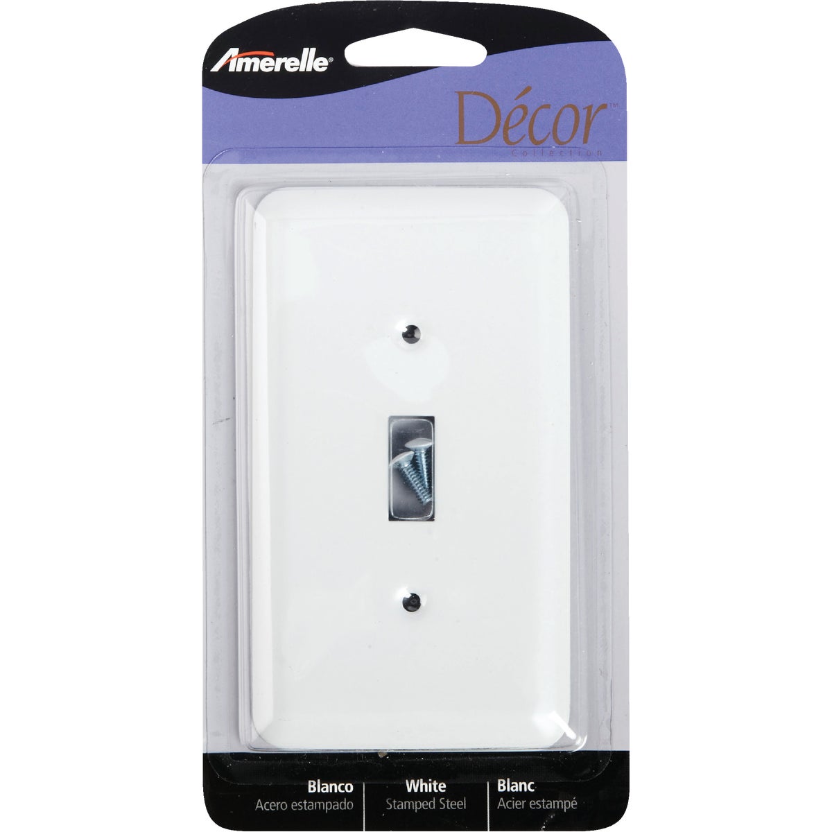 Amerelle 1-Gang Stamped Steel Toggle Switch Wall Plate, White