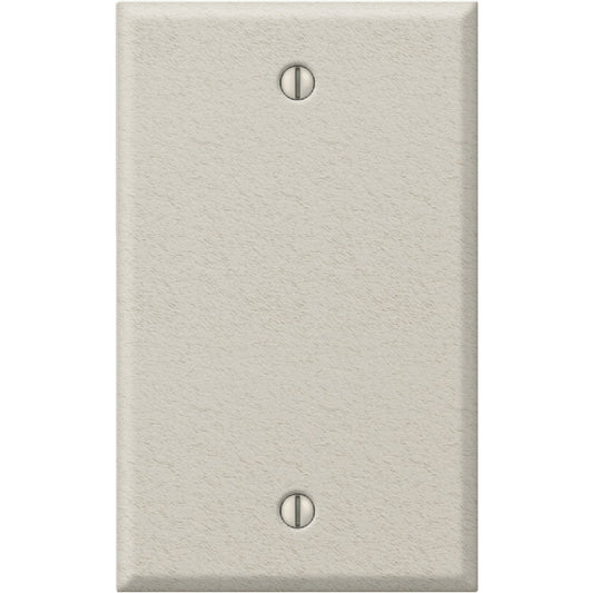 Amerelle 1-Gang Standard Stamped Steel Blank Wall Plate, Light Almond Wrinkle