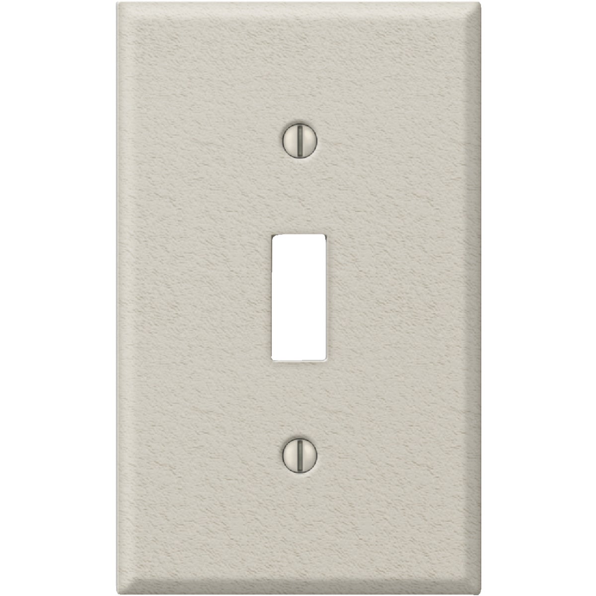 Amerelle PRO 1-Gang Stamped Steel Toggle Switch Wall Plate, Light Almond Wrinkle