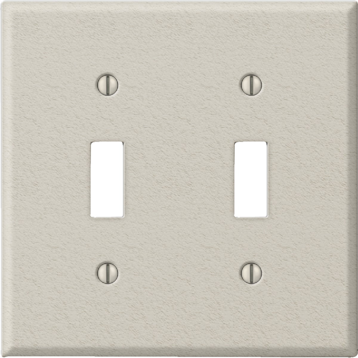 Amerelle PRO 2-Gang Stamped Steel Toggle Switch Wall Plate, Light Almond Wrinkle