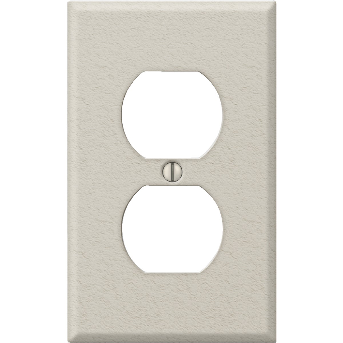 Amerelle PRO 1-Gang Stamped Steel Outlet Wall Plate, Light Almond Wrinkle