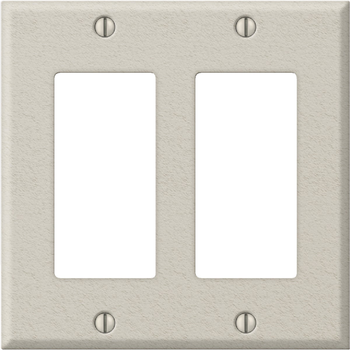 Amerelle PRO 2-Gang Stamped Steel Rocker Decorator Wall Plate, Light Almond Wrinkle