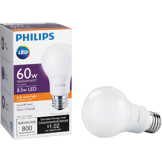 Philips 60W Equivalent Soft White A19 Medium LED Light Bulb