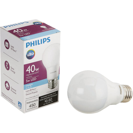 Philips 40W Equivalent Daylight A19 Medium LED Light Bulb